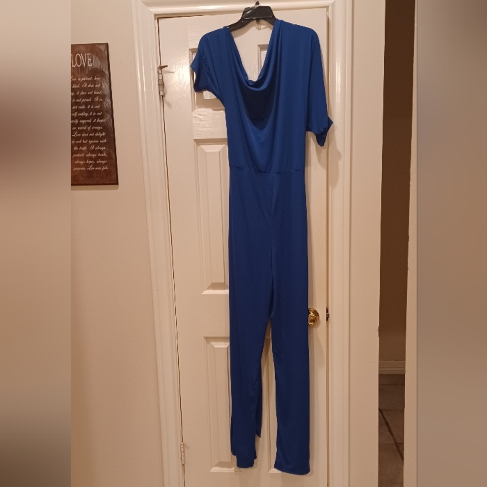Solid Elegant Blue Jumpsuit